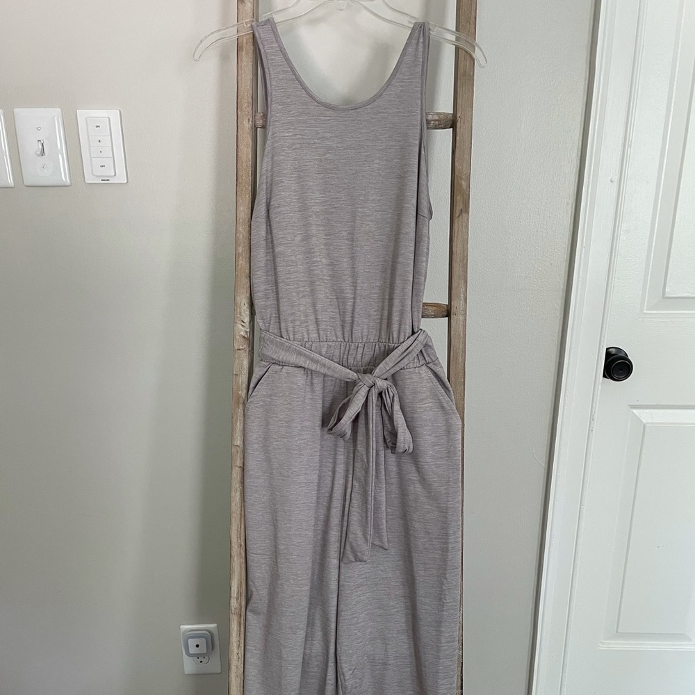 NWOT Heather Grey Cropped Jumpsuit